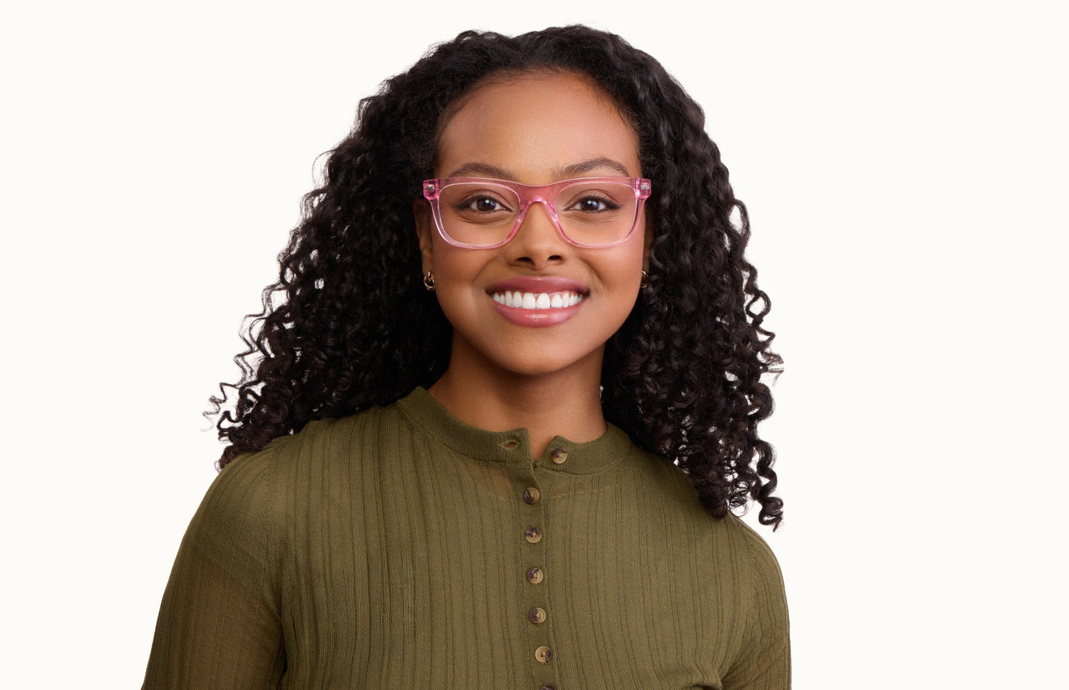 The Jessie - Pink Glitter Clear - LifeStyle1 - Pair Eyewear