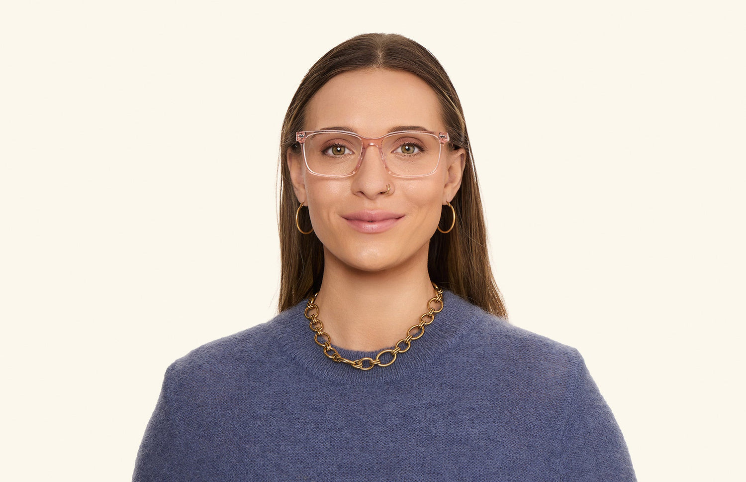 The Kirby - Pink Clear Acetate Rose Gold Metal - LifeStyle2 - Pair Eyewear