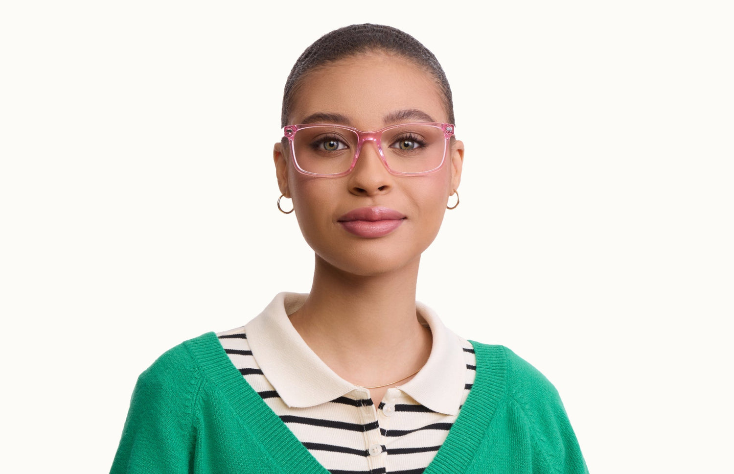 The Kirby - Pink Glitter Clear - LifeStyle1 - Pair Eyewear