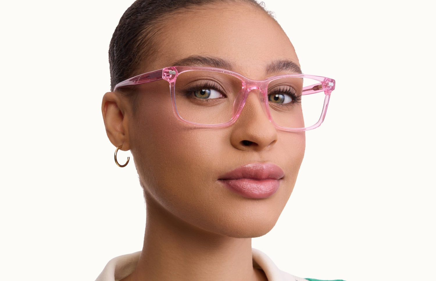 The Kirby - Pink Glitter Clear - LifeStyle2 - Pair Eyewear