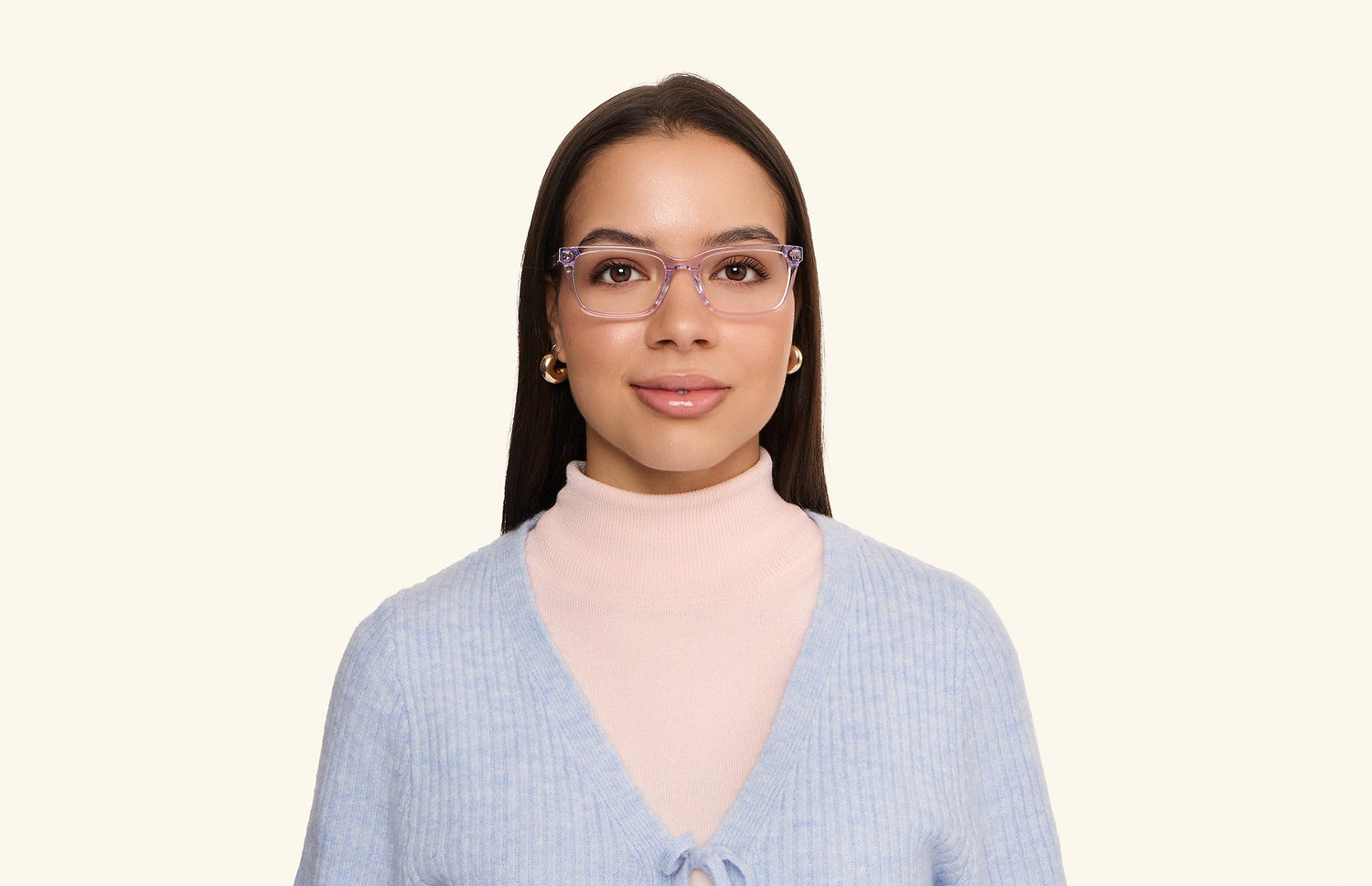 The Larkin - Lavender Clear - LifeStyle1 - Pair Eyewear