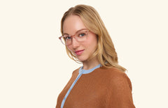 The Larkin - Pink Clear Acetate Rose Gold Metal - LifeStyle Thumbnail1 - Pair Eyewear