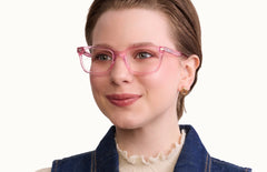 The Larkin - Pink Glitter Clear - LifeStyle Thumbnail2 - Pair Eyewear