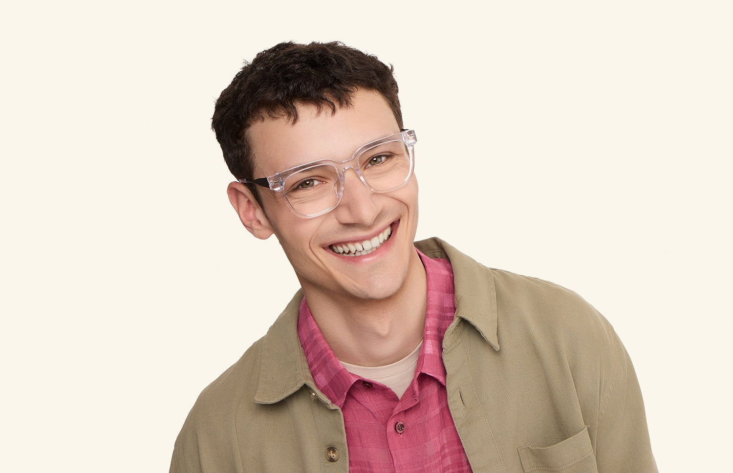 The Murphy - Crystal Clear Acetate Silver Metal - LifeStyle1 - Pair Eyewear