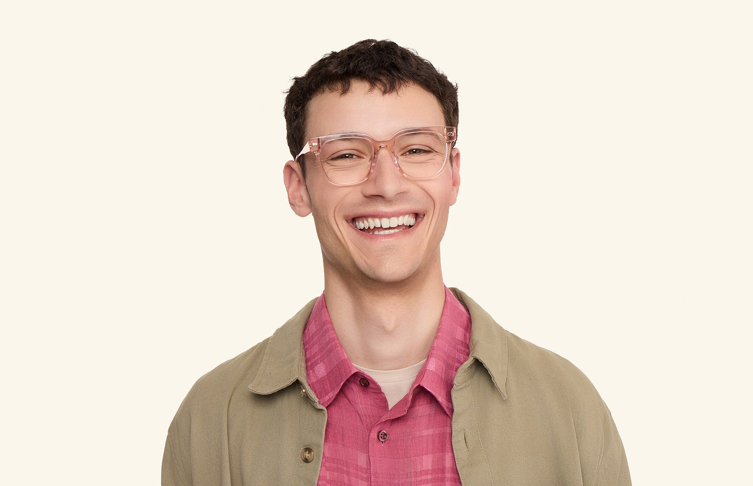 The Murphy - Pink Clear Acetate Rose Gold Metal - LifeStyle1 - Pair Eyewear