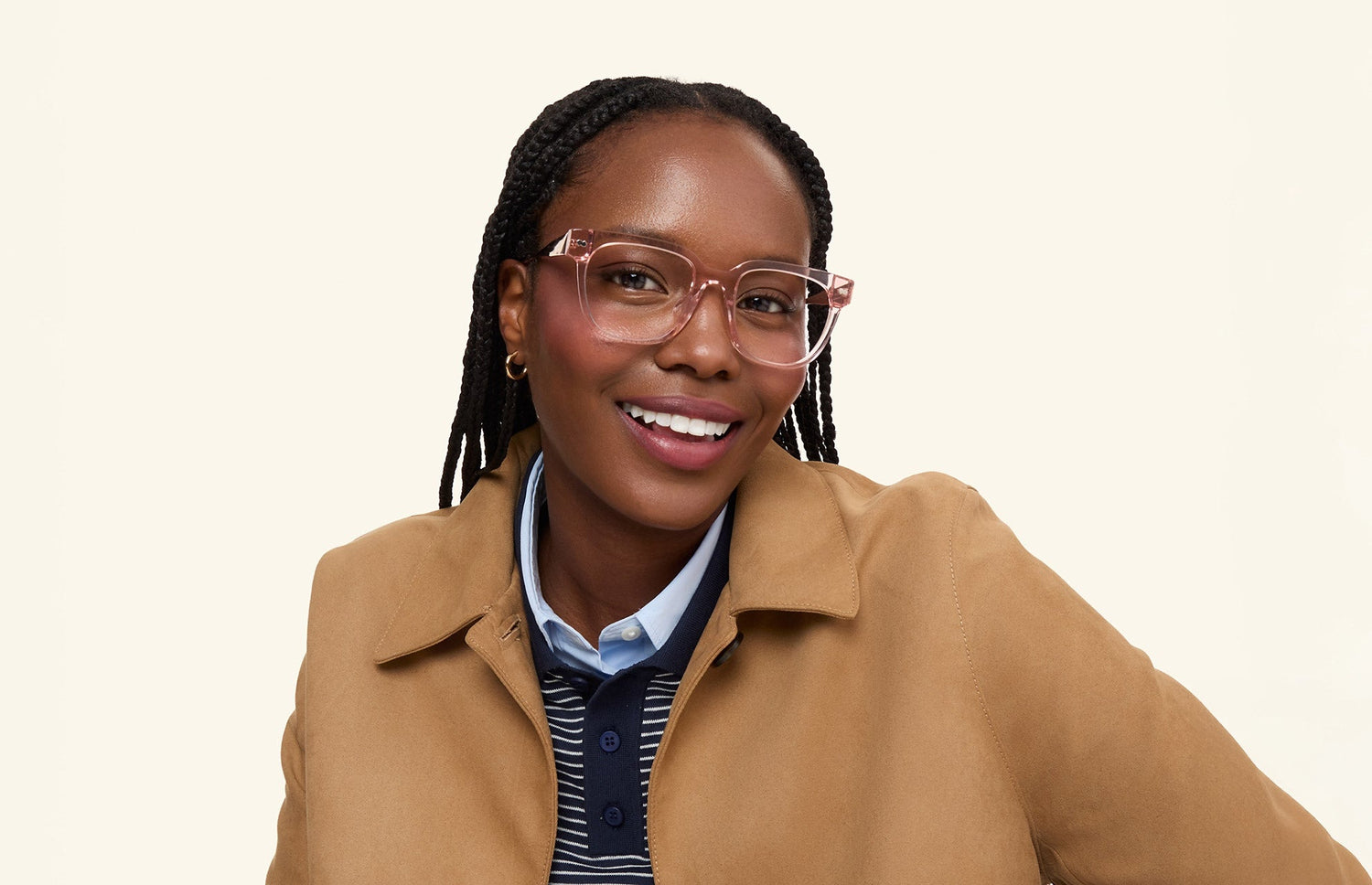The Murphy - Pink Clear Acetate Rose Gold Metal - LifeStyle1 - Pair Eyewear