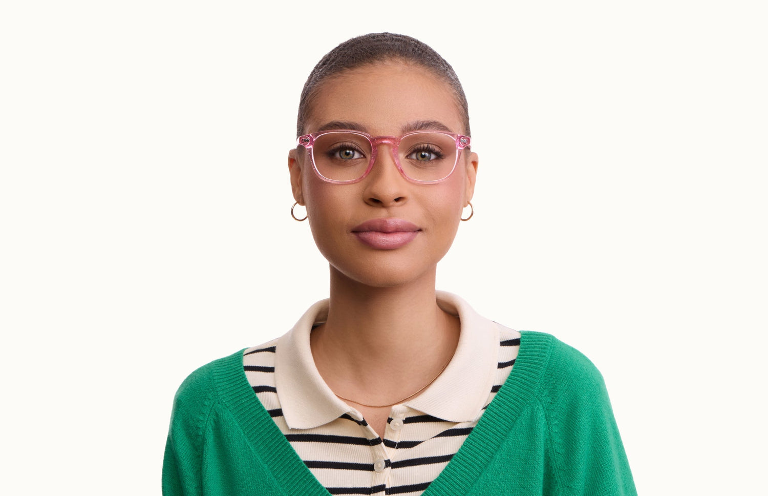 The Otis - Pink Glitter Clear - LifeStyle1 - Pair Eyewear
