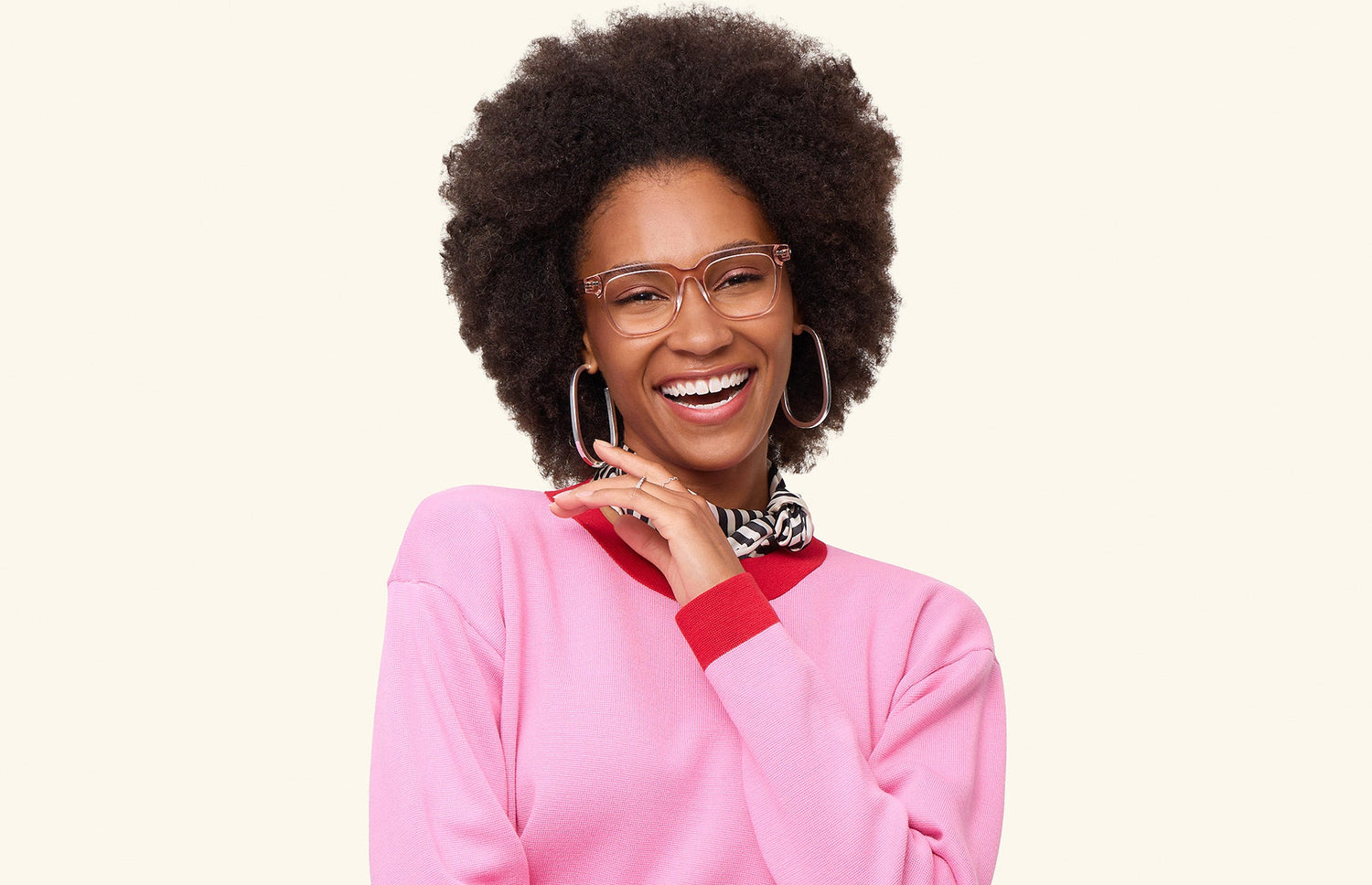 The Payton - Pink Clear - LifeStyle1 - Pair Eyewear