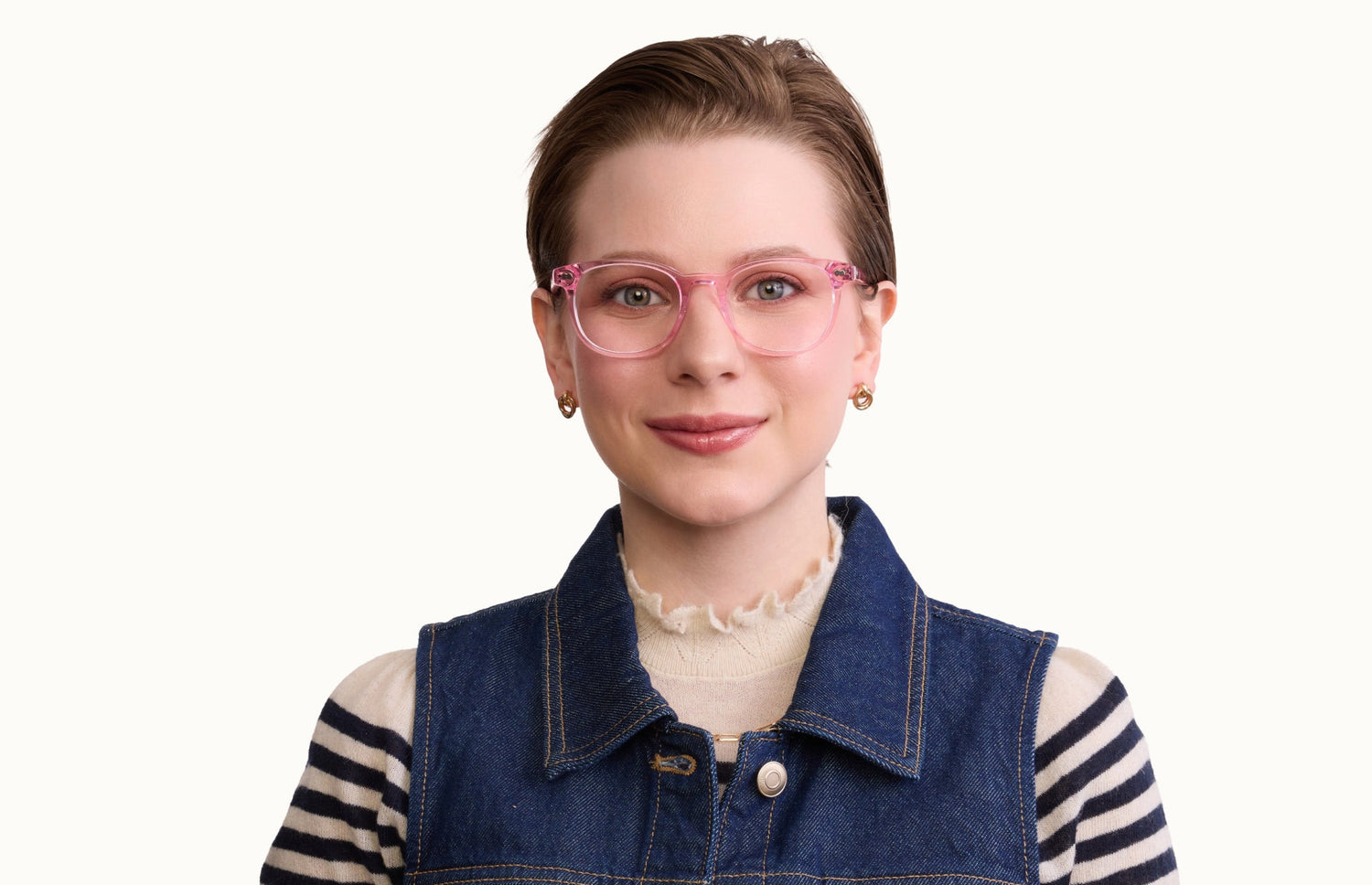 The Reese - Pink Glitter Clear - LifeStyle1 - Pair Eyewear