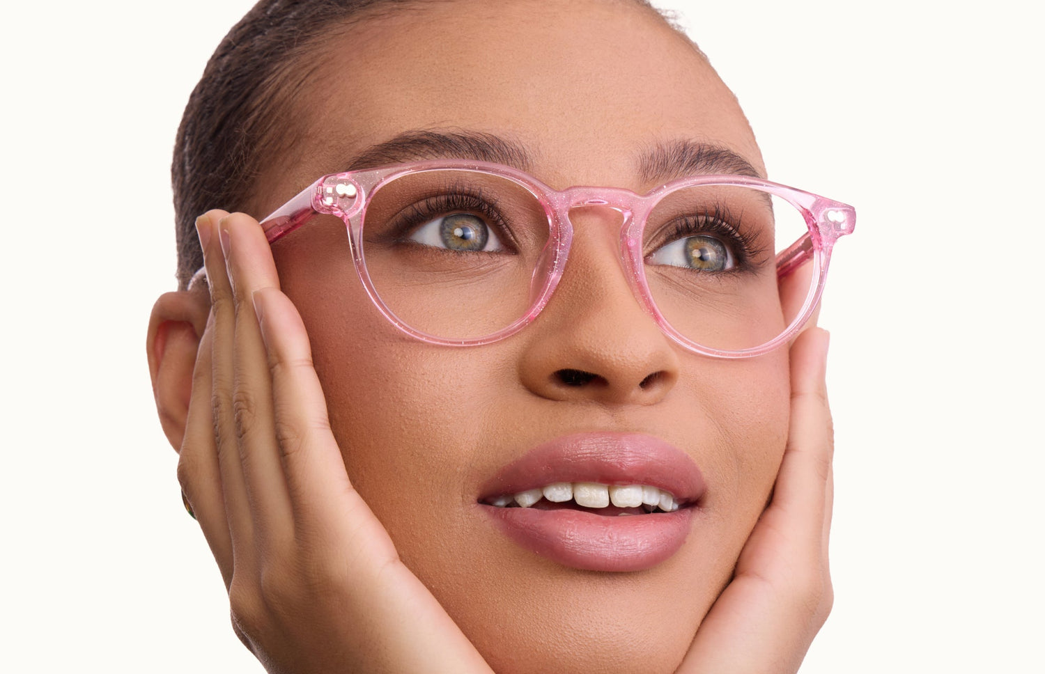The Soto - Pink Glitter Clear - LifeStyle2 - Pair Eyewear