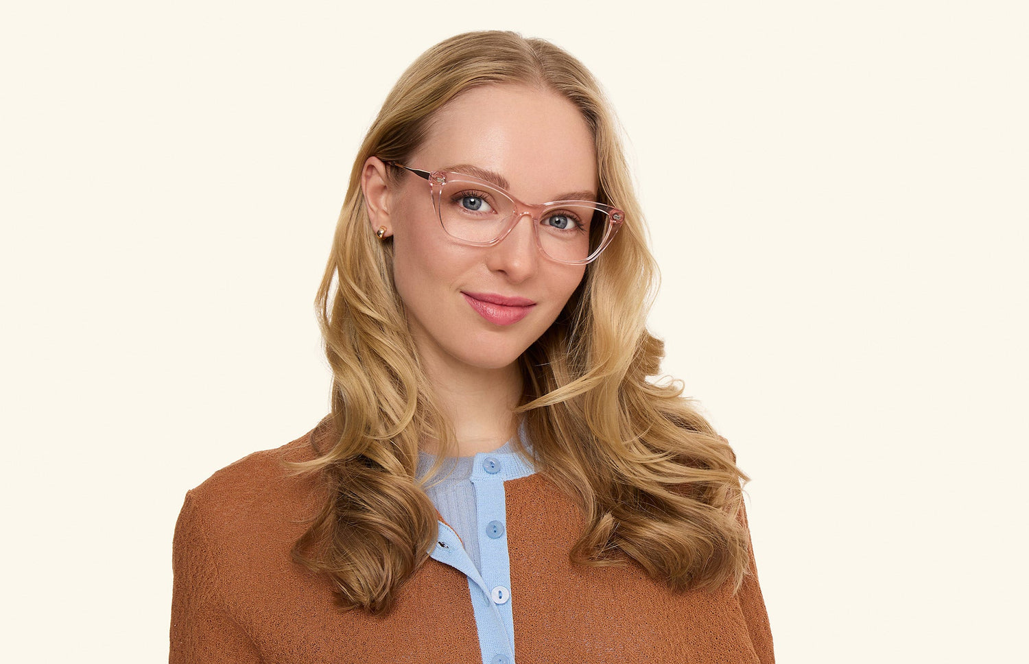 The Wanda - Pink Clear Acetate Rose Gold Metal - LifeStyle3 - Pair Eyewear