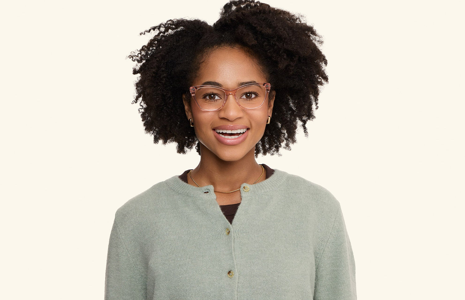 The Wanda - Pink Clear Acetate Rose Gold Metal - LifeStyle2 - Pair Eyewear