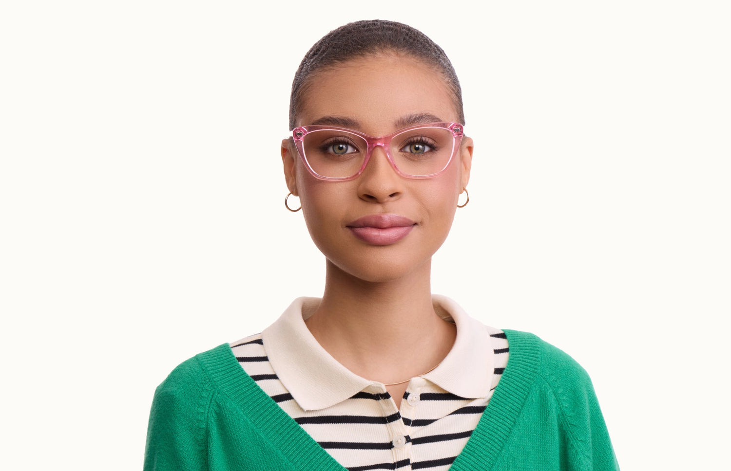 The Wanda - Pink Glitter Clear - LifeStyle1 - Pair Eyewear