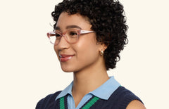 The Addison - Pink Clear Acetate Rose Gold Metal - LifeStyle Thumbnail2 - Pair Eyewear