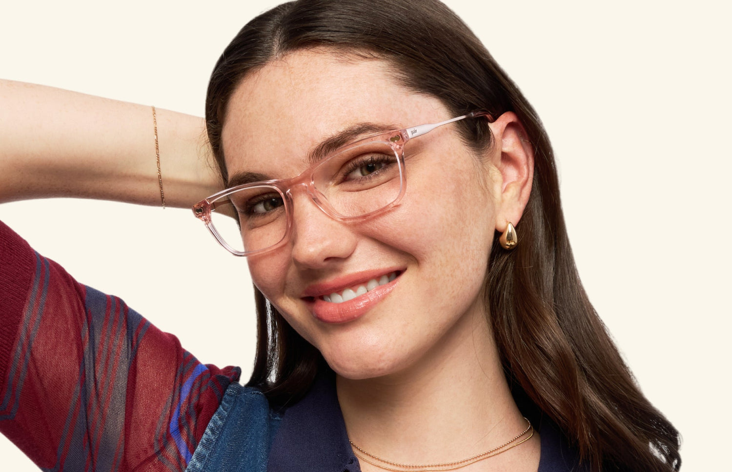 The Casper - Pink Clear Acetate Rose Gold Metal - LifeStyle2 - Pair Eyewear