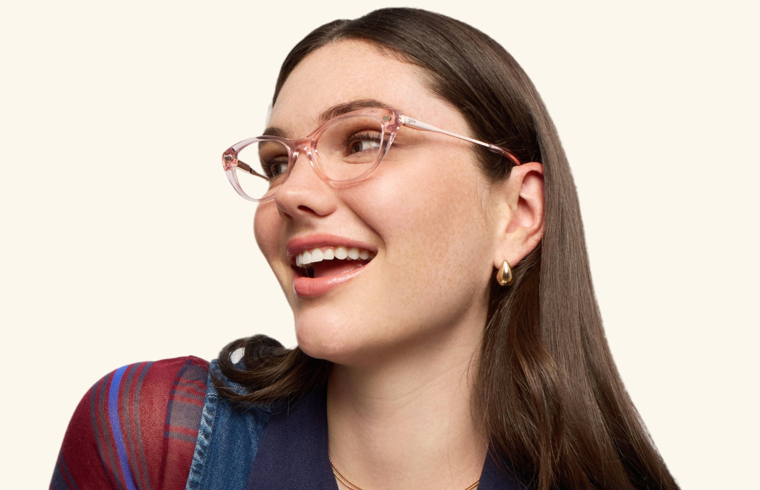 The ella - Pink Clear Acetate Rose Gold Metal - LifeStyle2 - Pair Eyewear