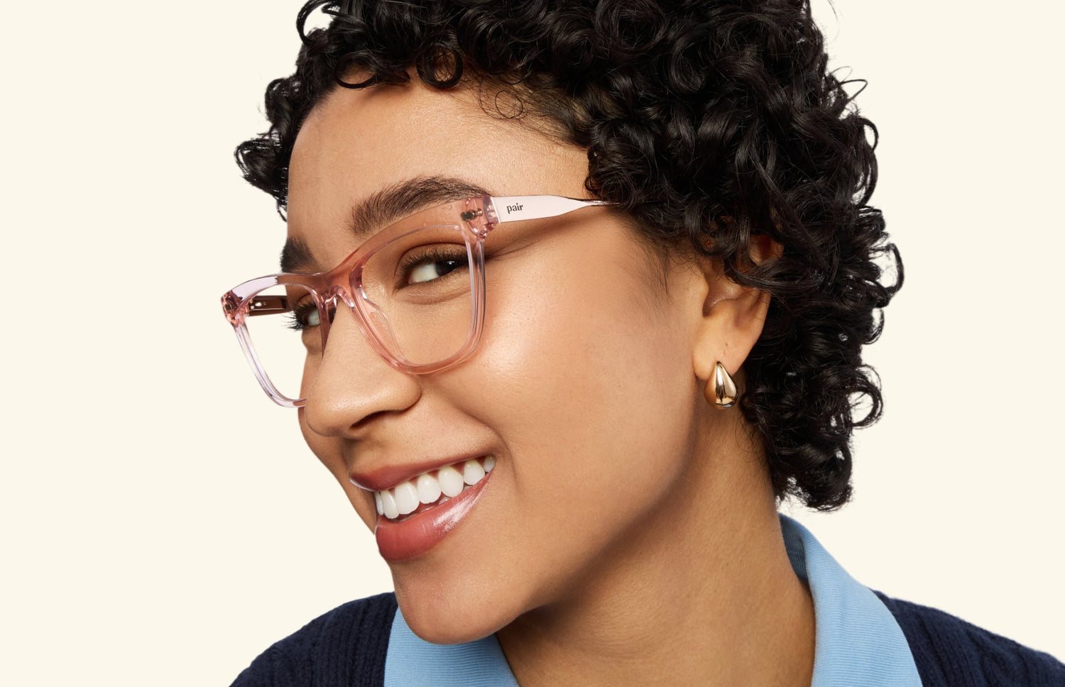 The Harper - Pink Clear Acetate Rose Gold Metal - LifeStyle2 - Pair Eyewear