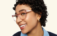 The Harper - Pink Clear Acetate Rose Gold Metal - LifeStyle Thumbnail2 - Pair Eyewear