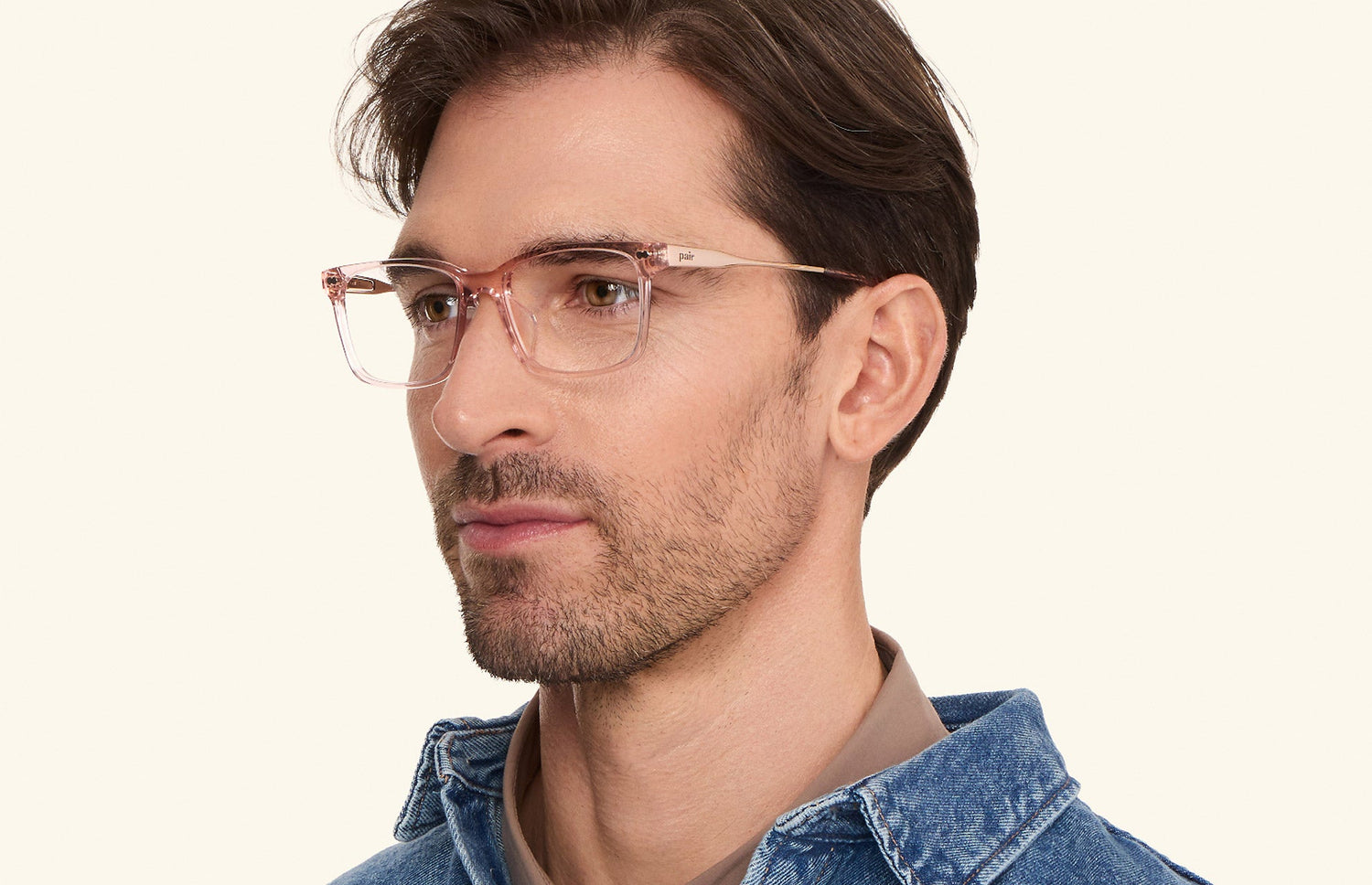 The Kirby - Pink Clear Acetate Rose Gold Metal - LifeStyle4 - Pair Eyewear