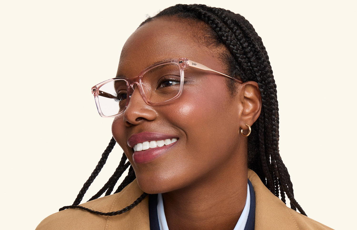 The Kirby - Pink Clear Acetate Rose Gold Metal - LifeStyle3 - Pair Eyewear