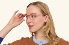 The Larkin - Pink Clear Acetate Rose Gold Metal - LifeStyle Thumbnail2 - Pair Eyewear