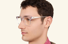 The Murphy - Crystal Clear Acetate Silver Metal - LifeStyle Thumbnail2 - Pair Eyewear