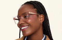 The Murphy - Pink Clear Acetate Rose Gold Metal - LifeStyle Thumbnail2 - Pair Eyewear
