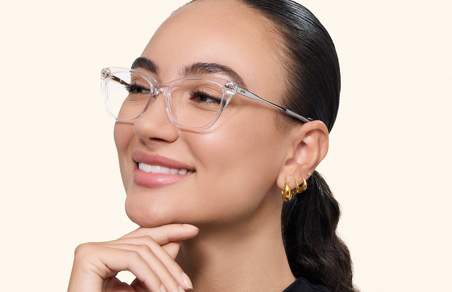 The Wanda - Crystal Clear Acetate Silver Metal - LifeStyle3 - Pair Eyewear