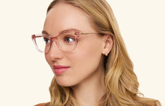 The Wanda - Pink Clear Acetate Rose Gold Metal - LifeStyle Thumbnail1 - Pair Eyewear