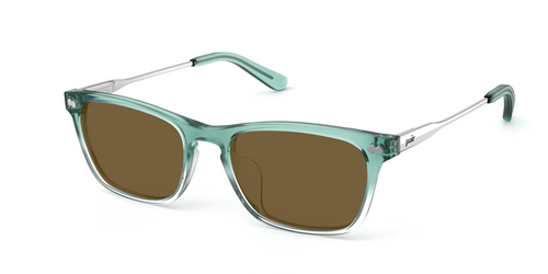 The Casper - Teal Pearlized Gradient Acetate Silver Metal Sun - Secondary Image - Pair Eyewear