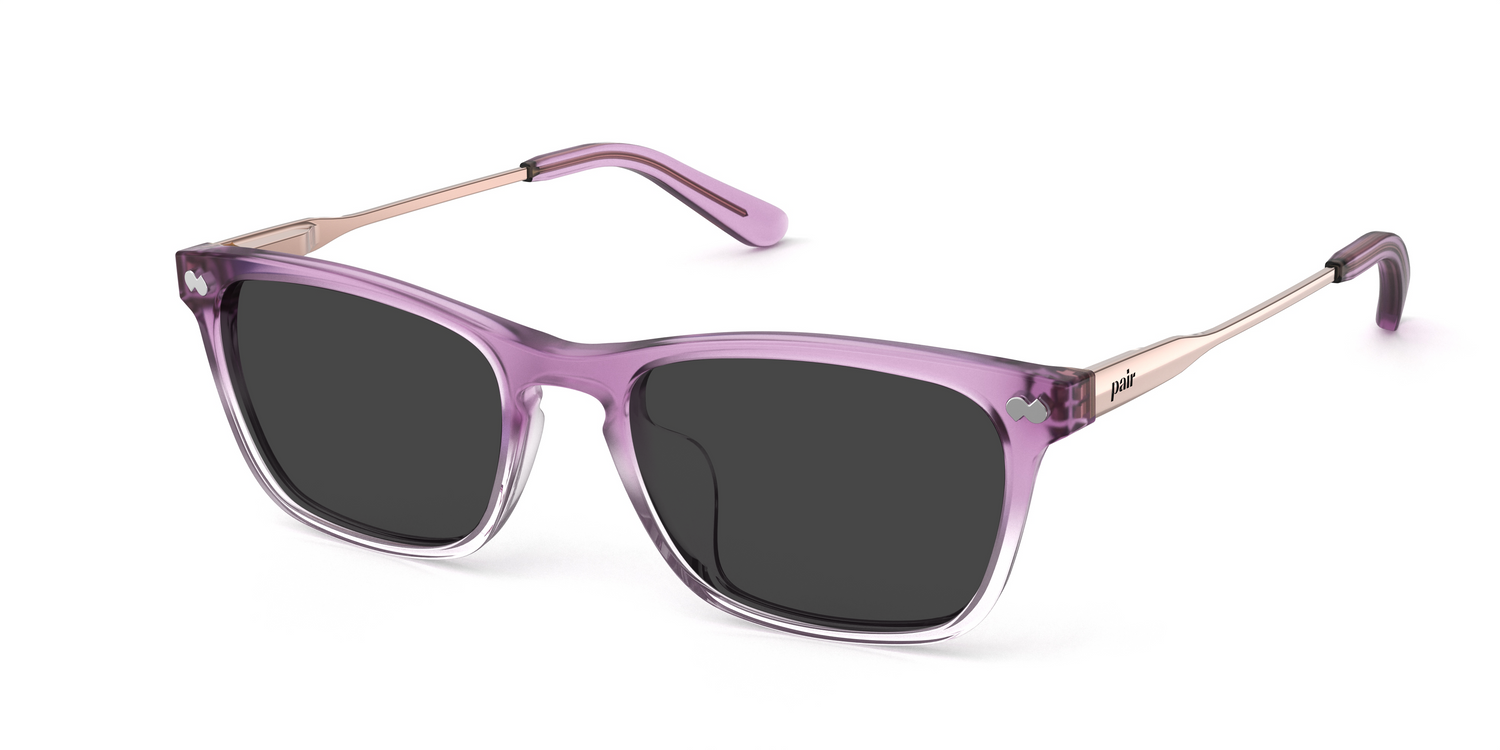 The Casper - Violet Pearlized Gradient Acetate Rose Gold Metal Sun - Carousel1 - Pair Eyewear