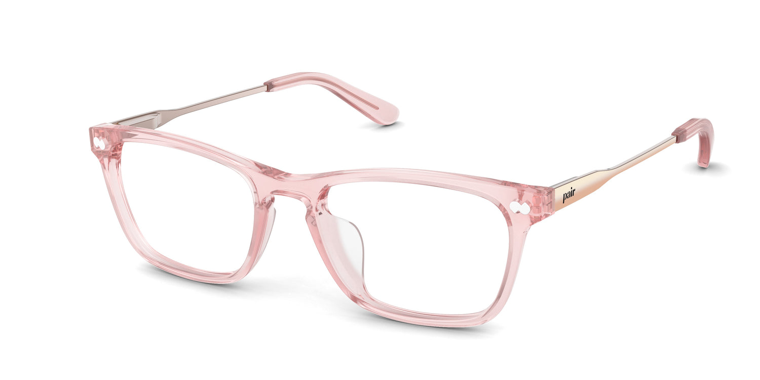 The Casper - Pink Clear Acetate Rose Gold Metal - Carousel1 - Pair Eyewear