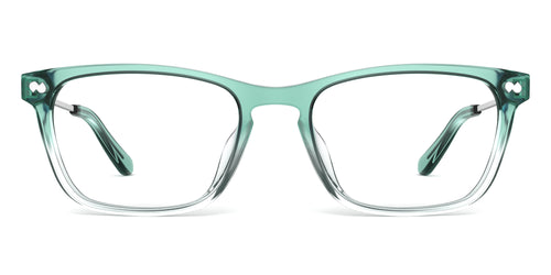 The Casper - Teal Pearlized Gradient Acetate Silver Metal - Secondary Image - Pair Eyewear