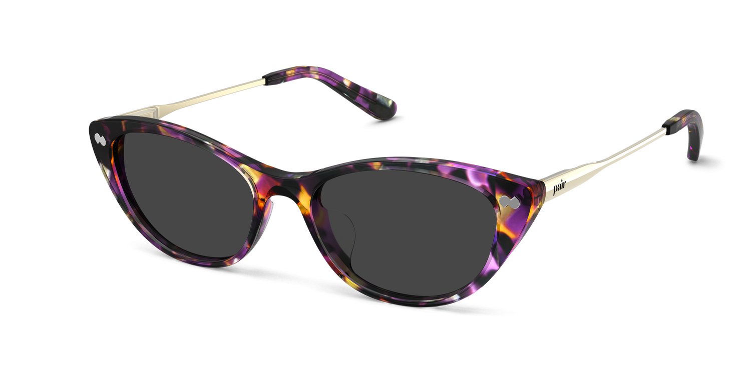The ella - Purple Confetti Tortoise Acetate Gold Metal Sun - Carousel1 - Pair Eyewear