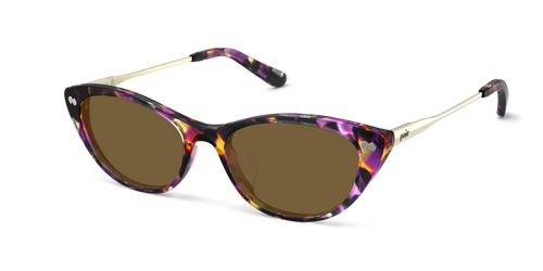 The ella - Purple Confetti Tortoise Acetate Gold Metal Sun - Secondary Image - Pair Eyewear