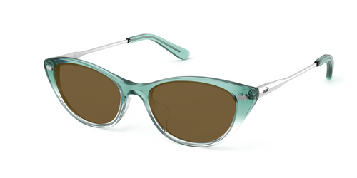 The ella - Teal Pearlized Gradient Acetate Silver Metal Sun - Secondary Image - Pair Eyewear