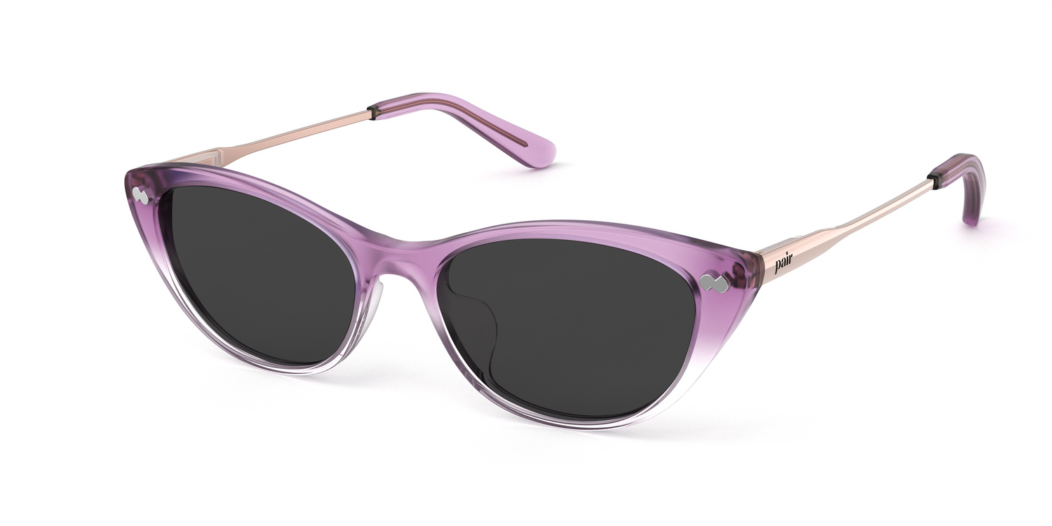 The ella - Violet Pearlized Gradient Acetate Rose Gold Metal Sun - Carousel1 - Pair Eyewear