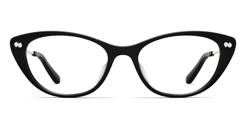 The ella - Black Acetate Gold Metal - Secondary Image - Pair Eyewear