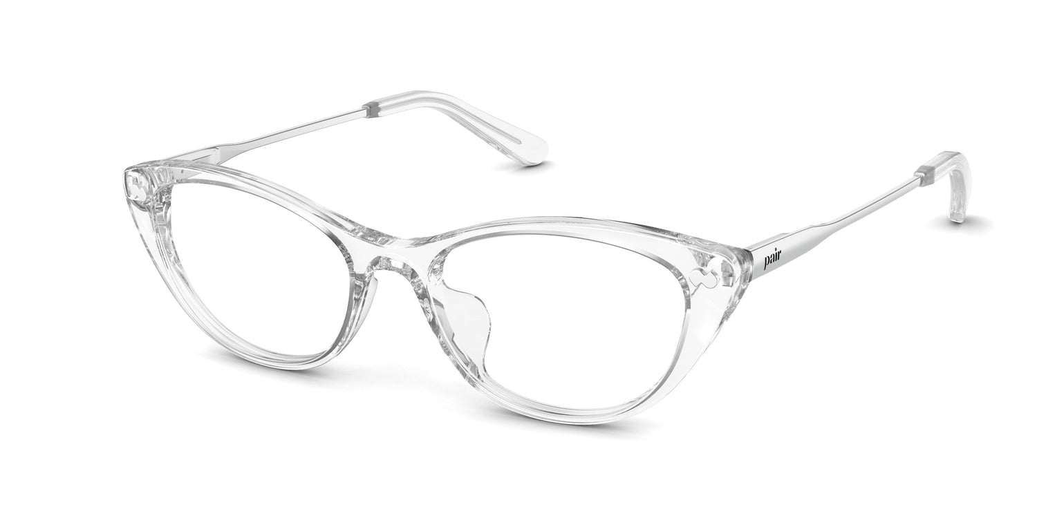 The ella - Crystal Clear Acetate Silver Metal - Carousel1 - Pair Eyewear