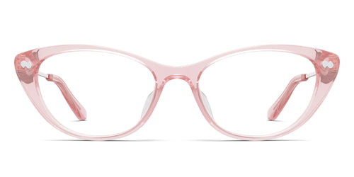 The ella - Pink Clear Acetate Rose Gold Metal - Secondary Image - Pair Eyewear
