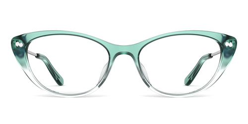 The ella - Teal Pearlized Gradient Acetate Silver Metal - Secondary Image - Pair Eyewear