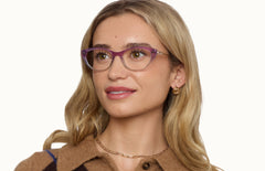 The ella - Violet Pearlized Gradient Acetate Rose Gold Metal - LifeStyle Thumbnail2 - Pair Eyewear