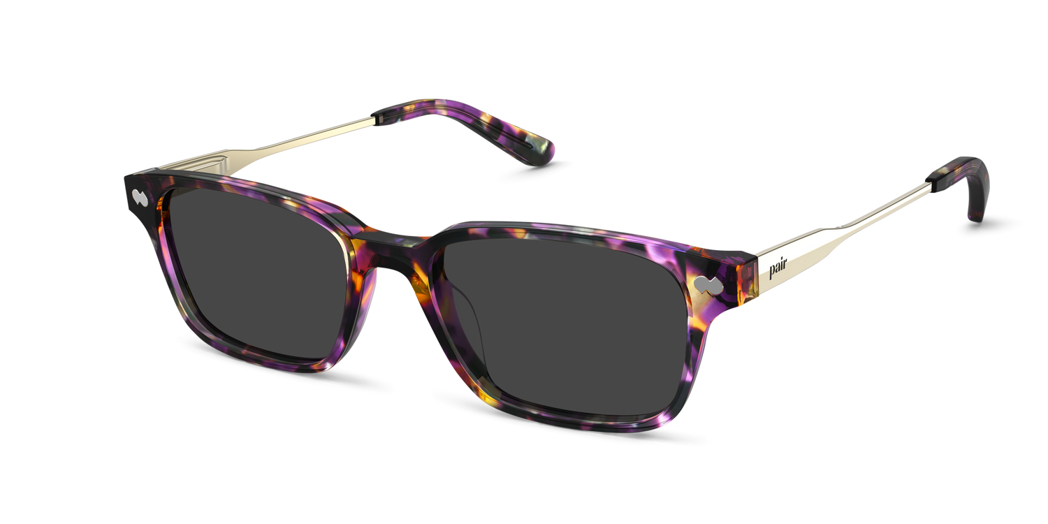 The Finley - Purple Confetti Tortoise Acetate Gold Metal Sun - Carousel1 - Pair Eyewear