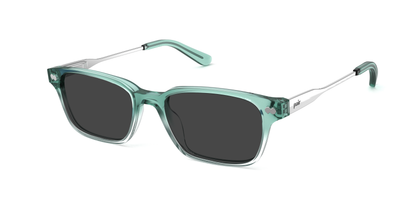 The Finley - Teal Pearlized Gradient Acetate Silver Metal Sun - Thumbnail1 - Pair Eyewear