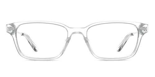 The Finley - Crystal Clear Acetate Silver Metal - Secondary Image - Pair Eyewear