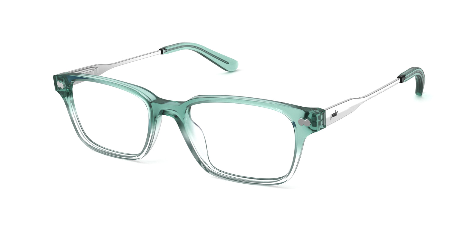 The Finley - Teal Pearlized Gradient Acetate Silver Metal - Carousel1 - Pair Eyewear
