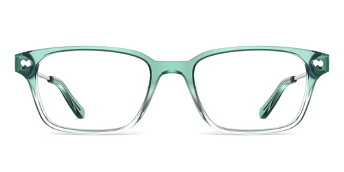 The Finley - Teal Pearlized Gradient Acetate Silver Metal - Secondary Image - Pair Eyewear