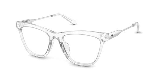 The Harper - Crystal Clear Acetate Silver Metal - Pair Eyewear