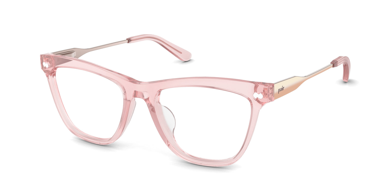 The Harper - Pink Clear Acetate Rose Gold Metal - Carousel1 - Pair Eyewear
