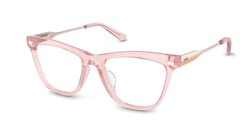The Harper - Pink Clear Acetate Rose Gold Metal - Pair Eyewear
